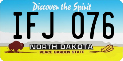 ND license plate IFJ076