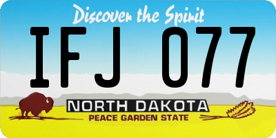 ND license plate IFJ077