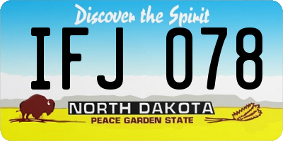 ND license plate IFJ078