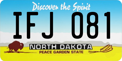 ND license plate IFJ081