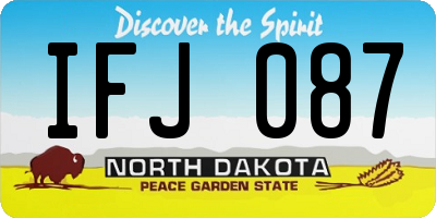 ND license plate IFJ087