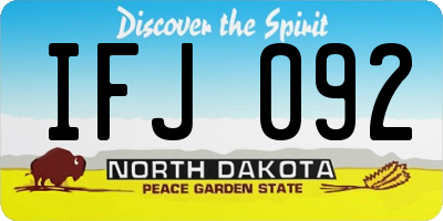 ND license plate IFJ092