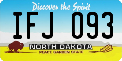 ND license plate IFJ093