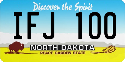 ND license plate IFJ100