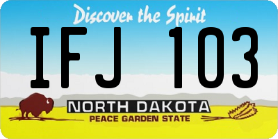 ND license plate IFJ103
