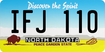 ND license plate IFJ110