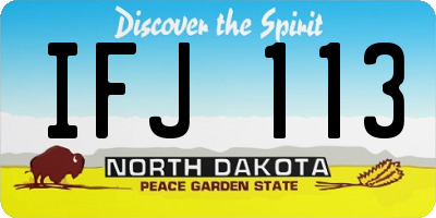 ND license plate IFJ113