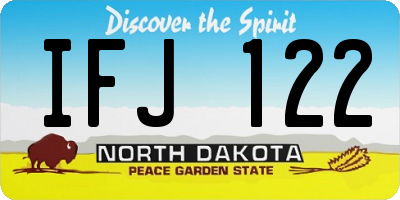 ND license plate IFJ122