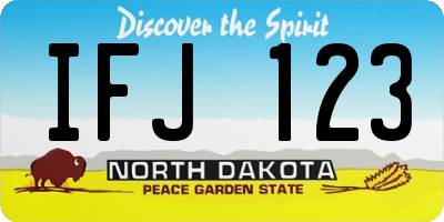 ND license plate IFJ123