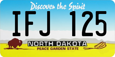 ND license plate IFJ125