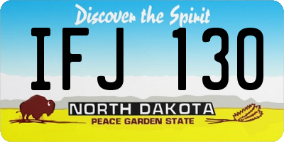ND license plate IFJ130