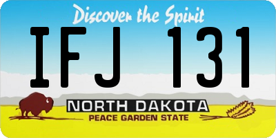ND license plate IFJ131