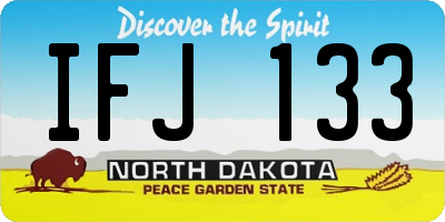 ND license plate IFJ133