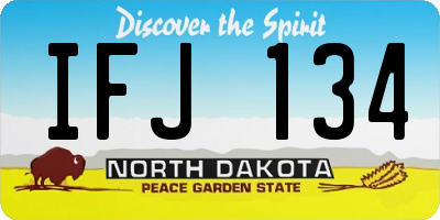 ND license plate IFJ134