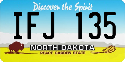 ND license plate IFJ135