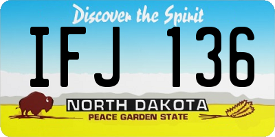 ND license plate IFJ136