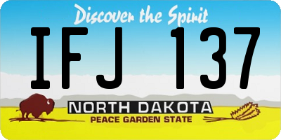 ND license plate IFJ137