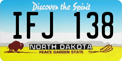 ND license plate IFJ138