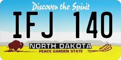 ND license plate IFJ140