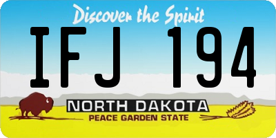 ND license plate IFJ194