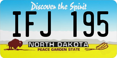 ND license plate IFJ195