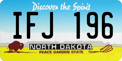 ND license plate IFJ196