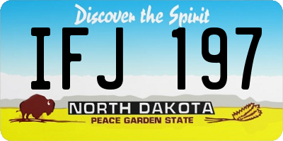 ND license plate IFJ197