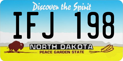 ND license plate IFJ198