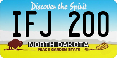 ND license plate IFJ200