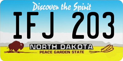 ND license plate IFJ203