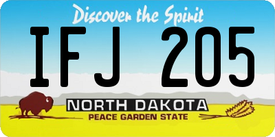 ND license plate IFJ205