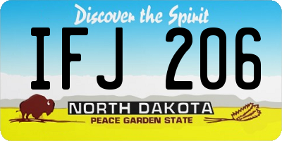 ND license plate IFJ206