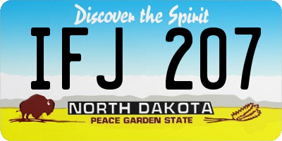 ND license plate IFJ207