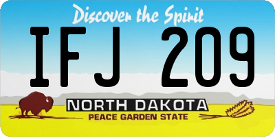 ND license plate IFJ209