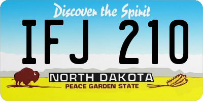 ND license plate IFJ210