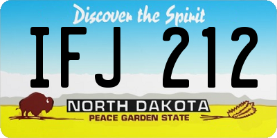 ND license plate IFJ212