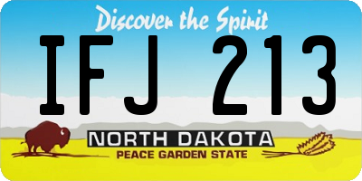 ND license plate IFJ213