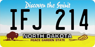 ND license plate IFJ214