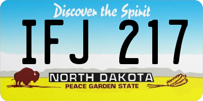 ND license plate IFJ217