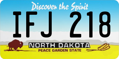 ND license plate IFJ218