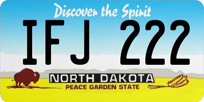 ND license plate IFJ222
