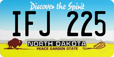 ND license plate IFJ225