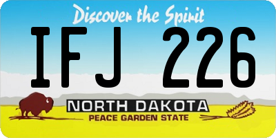 ND license plate IFJ226