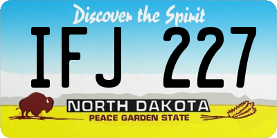 ND license plate IFJ227