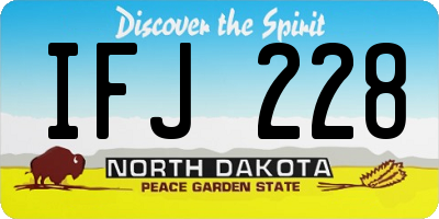 ND license plate IFJ228