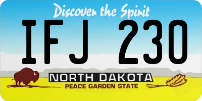 ND license plate IFJ230