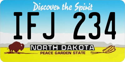 ND license plate IFJ234
