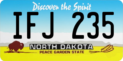 ND license plate IFJ235