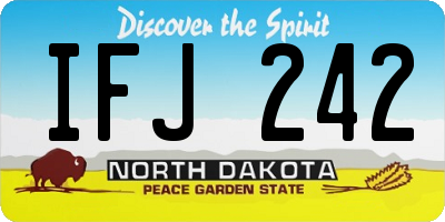 ND license plate IFJ242