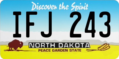 ND license plate IFJ243